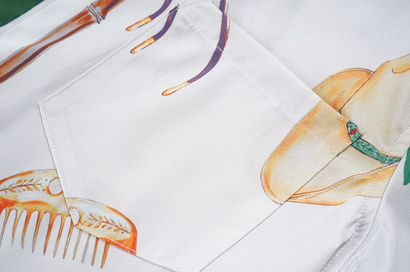 SOLO CASABLANCA 23SS SILK CUBA COLLAR SHIRT