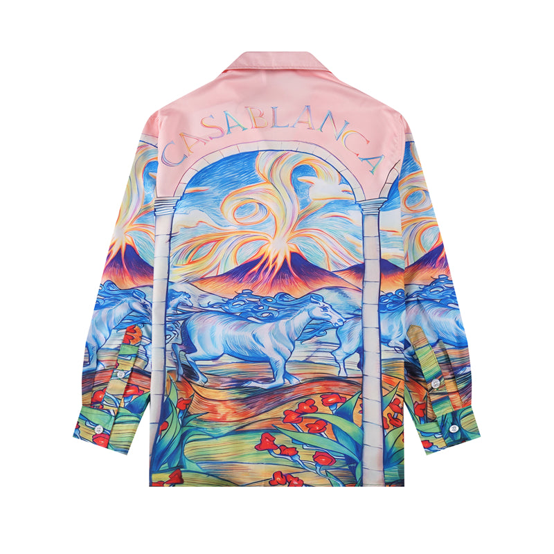 SOLO CASABLANCA 23SS SILK CUBA COLLAR SHIRT