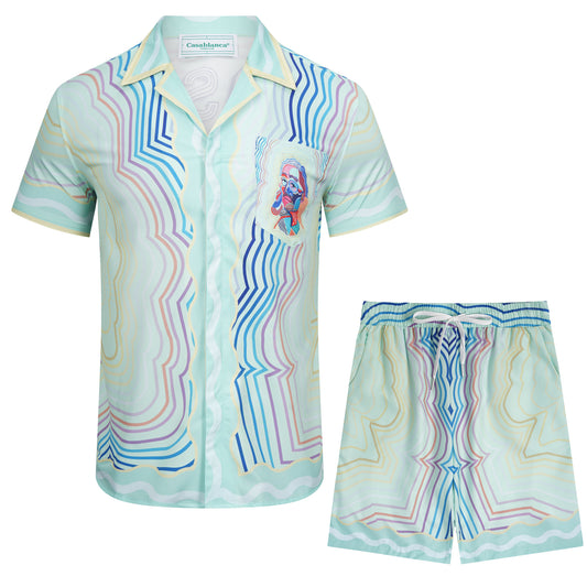 SOLO CASABLANCA 23SS SILK CUBA COLLAR SHIRT