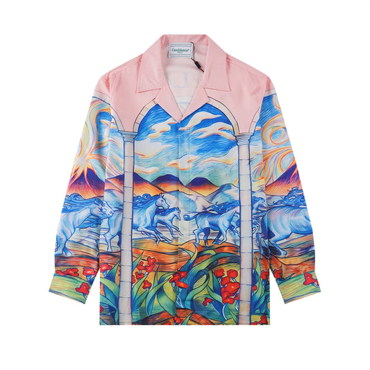 SOLO CASABLANCA 23SS SILK CUBA COLLAR SHIRT