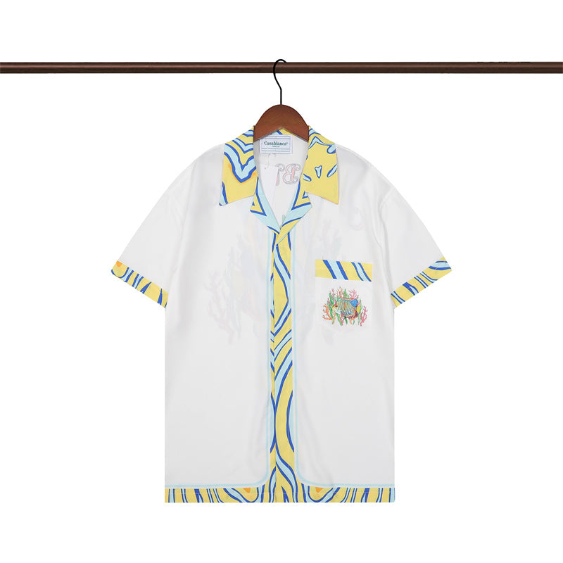 SOLO CASABLANCA 23SS SILK CUBA COLLAR SHIRT