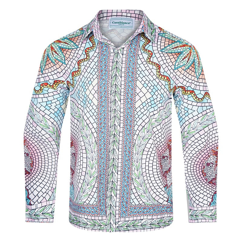 SOLO CASABLANCA 23SS SILK CUBA COLLAR SHIRT
