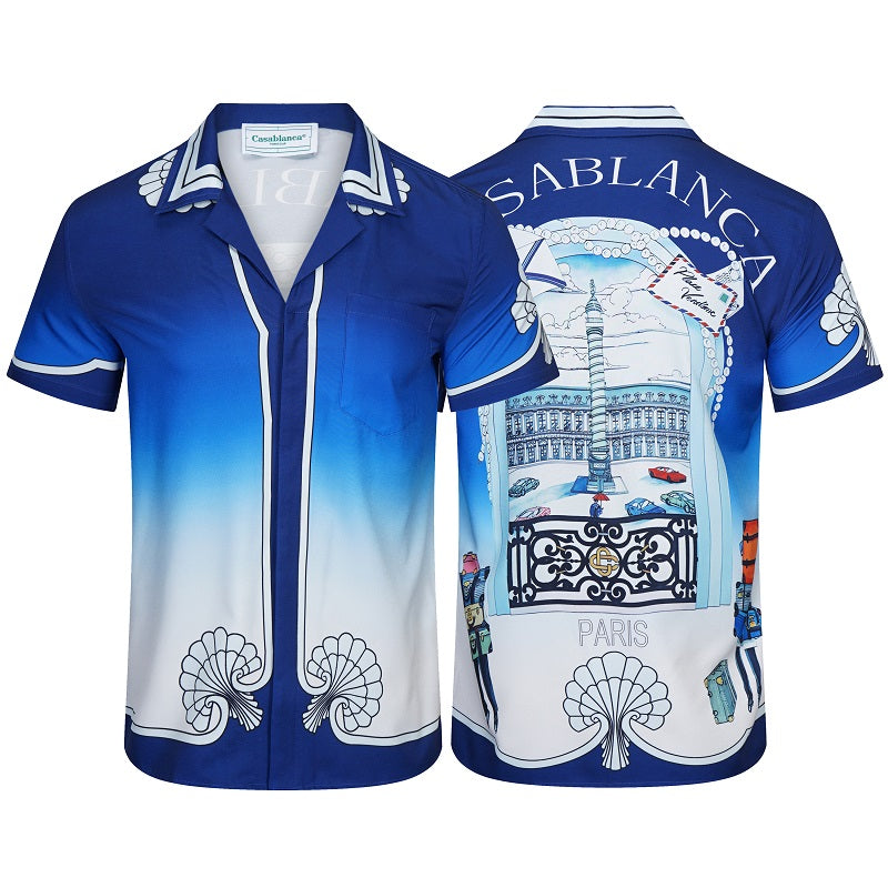 SOLO CASABLANCA 23SS SILK CUBA COLLAR SHIRT