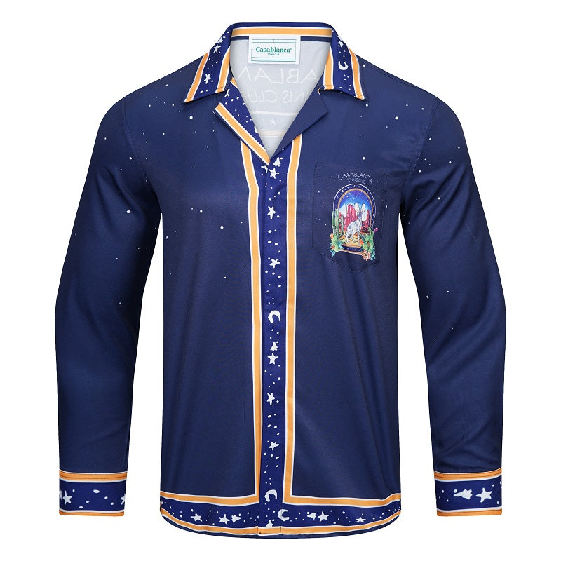 SOLO CASABLANCA 23SS SILK CUBA COLLAR SHIRT
