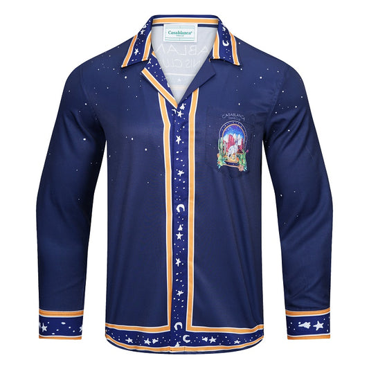 SOLO CASABLANCA 23SS SILK CUBA COLLAR SHIRT