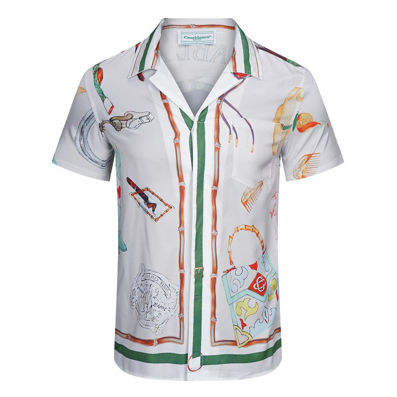 SOLO CASABLANCA 23SS SILK CUBA COLLAR SHIRT