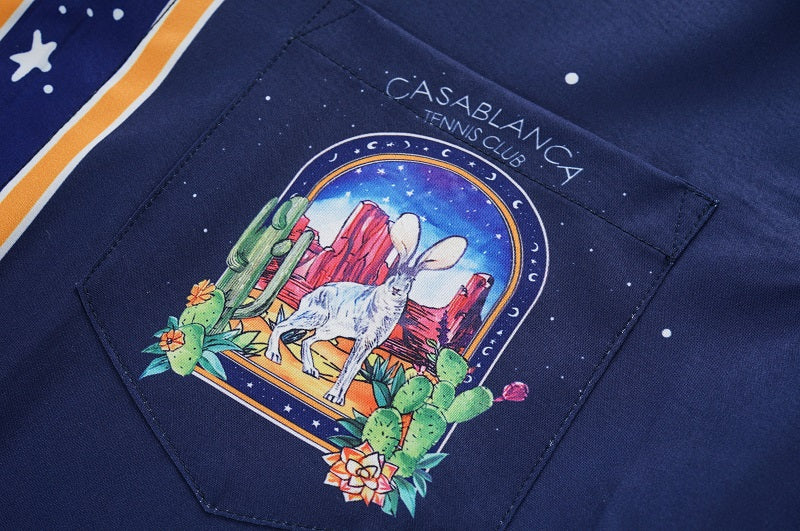 SOLO CASABLANCA 23SS SILK CUBA COLLAR SHIRT